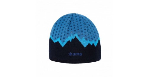 Pletená Merino čepice Kama A169 108 - tmavě modrá