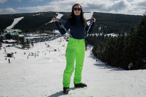 Husky Dámské lyžařské kalhoty Mitaly L neonově růžová