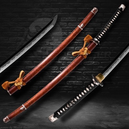 JAPAN SWORDS katana Handachi TIGER Japanese Sword-Tamahagane Steel, Yokote-Choji Hamon