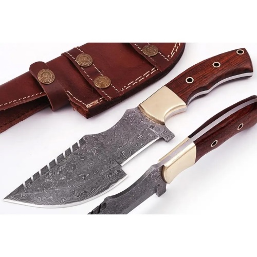 KnifeBoss lovecký damaškový nůž Ranger Brass & Rosewood