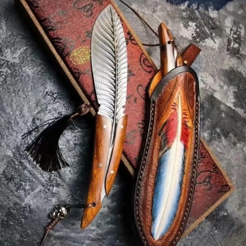 KnifeBoss lovecký damaškový nůž Feather