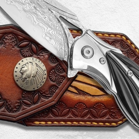 DELLINGER Cloverleaf VG-10 Damascus nůž zavírací 