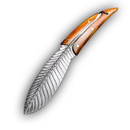 KnifeBoss lovecký damaškový nůž Feather