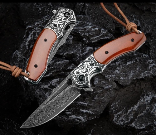 KnifeBoss damaškový zavírací nůž Wild Horse VG-10